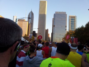 The view from coral B, just me and 40,000 friends out for a run.